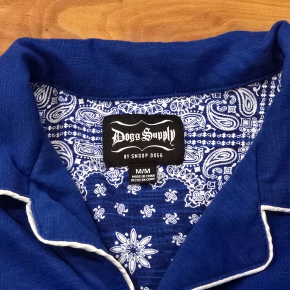 Dogg Supply by Snoop Dogg Men's Notch Collar Shirt Pajama Medium - Picture 2 of 6
